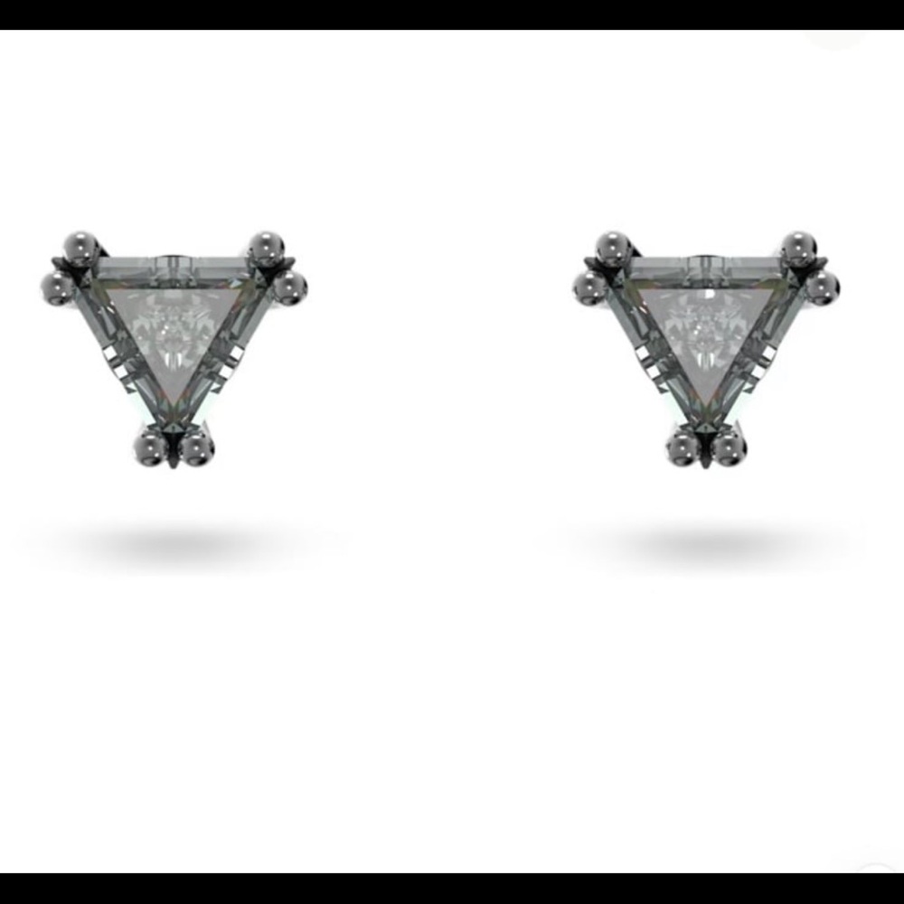 Swarovski stilla stud earrings - ruthenium plated